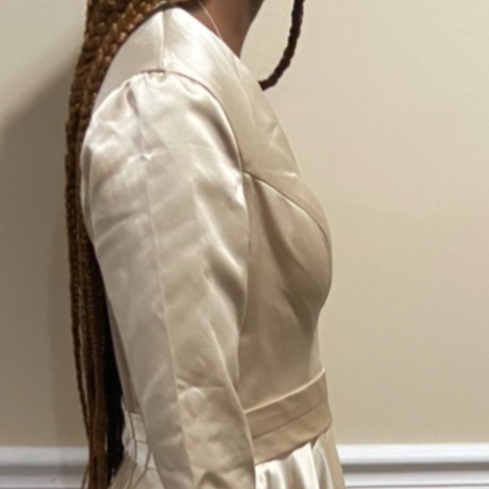 Brand New Double Layer A-Line Satin Dress - Picture 3 of 9